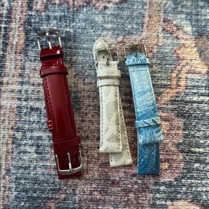 Set of 3 Michele 18mm watch bands.